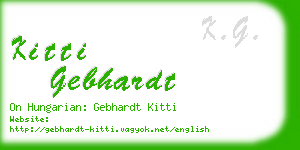 kitti gebhardt business card
